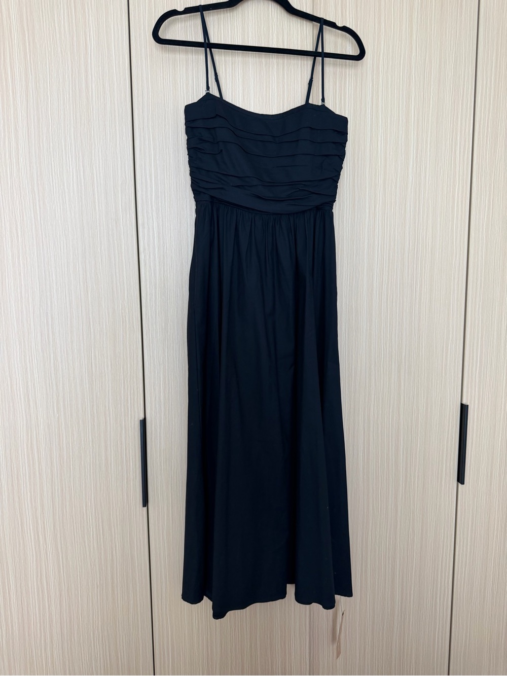 Reformation Black Spaghetti-Strap Maxi Dress